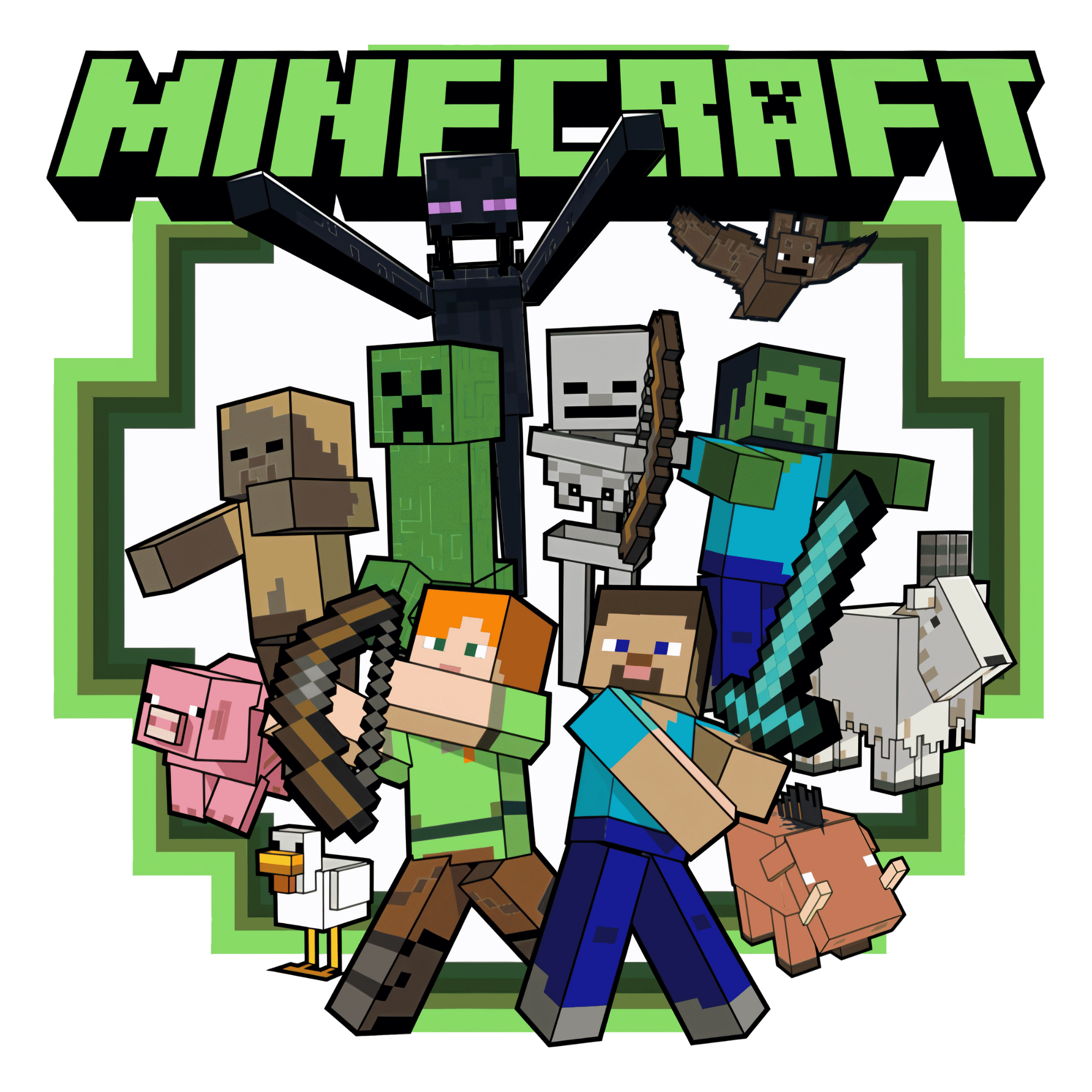Textilná nálepka na stenu pre deti Minecraft